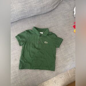Boys Lacoste green classic cotton polo shirt in size 1 (12M)